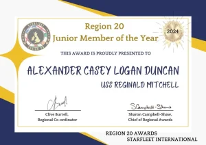 Region 20 Junior Member of the Year